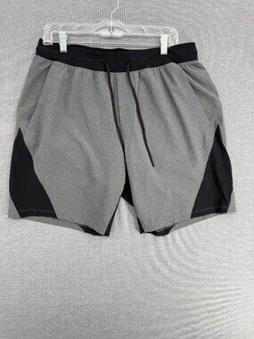 Lululemon Namaste At The Beach Shorts Mens XL 11" Gray Black Inner Liner
